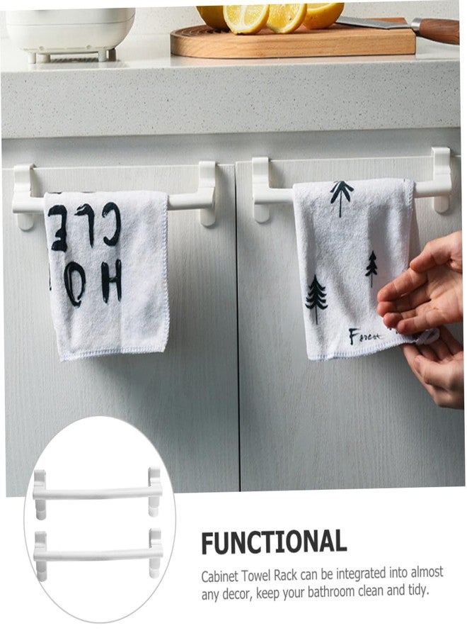 Yardenfun 2pcs Over Door Rack Over The Cabinet Rack Towel Holder Towel Hanger Over Cabinet Rack No Drill Towel Bar Cabinet Rack for Hanging Buckle Towel Bar Towel Rack Organizer White Abs - Image 4